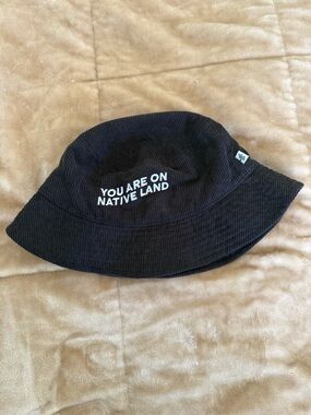 Black 'You Are On Native Land' Bucket Hat